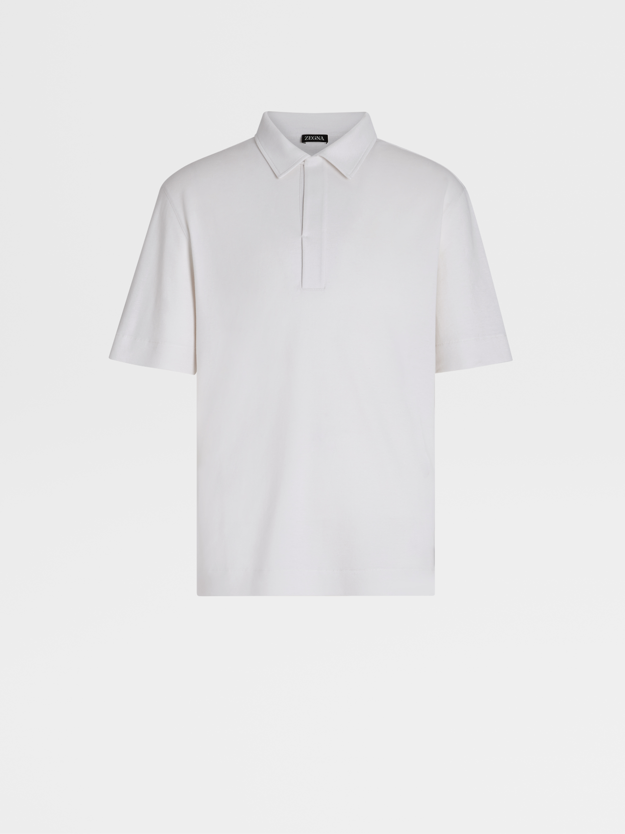 白色棉、桑蚕丝及山羊绒短袖 Polo 衫
